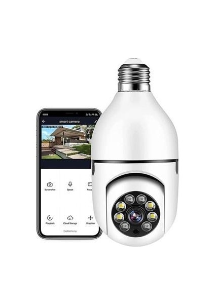 Zhd Wifi 360 Panoramik Ampul Kamera Gece Görüş Ses Akıllı Hareket Algılayıcı Byr [byrtek]