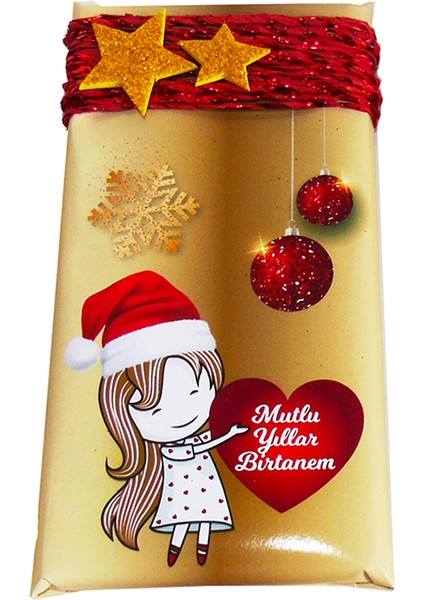 Mutlu Yıllar Birtanem Yıldızlı 2 Baton Çikolata