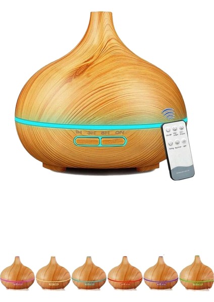 Slt Uzaktan Kumandalı 550ML Aroma Difüzörü Ultrasonik Hava Nemlendirici Buhar Makinesi 7 Renk LED