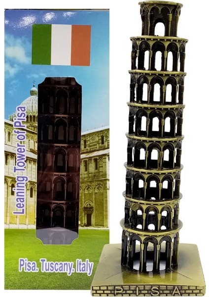 Vintage Metal Italya Pisa Kulesi Biblo Antik Bronz 20 cm