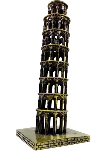 Vintage Metal Italya Pisa Kulesi Biblo Antik Bronz 20 cm modelleri