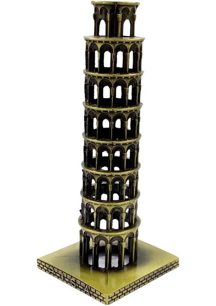 Vintage Metal Italya Pisa Kulesi Biblo Antik Bronz 20 cm fırsatları