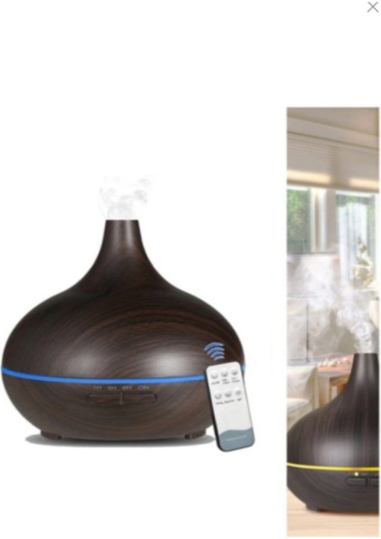 Aroma Difüzör Oda Nemlendirici Buhar Makinası LED Gece Işığı Uzaktan Kumandalı 550 ml fiyatları