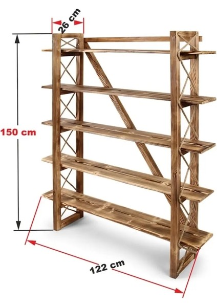 Tamamen Ahşap Dekoratif 5 Bölmeli El Yapımı Raf & Kitaplık fiyatları