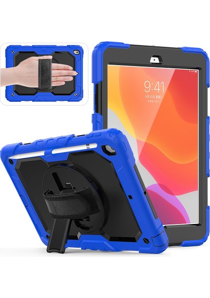 Apple ipad 9.7 2018 6.nesil Kılıf Yatay ve Dikey Standlı Askılı Zırh Özellikli Pars Defender Kılıf (Model A1893,A1954)