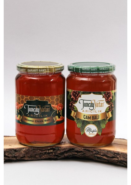 Süzme Çiçek Balı Net 1 kg + Süzme Çam Balı Net 1 kg