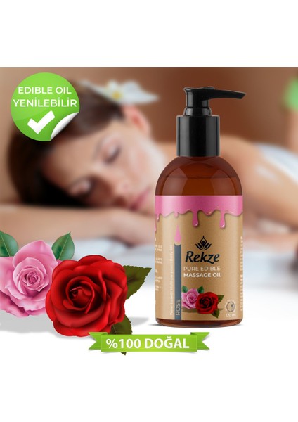Gül Aromalı Yenilir Vücut Masaj Yağı 120 ml