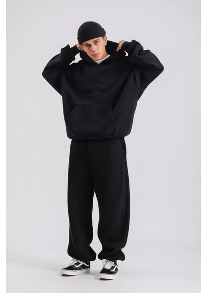 3 Iplik Şardonlu Ekstra Bol Kalıp Büyük Beden Oversize Eşofman Altı fiyatları