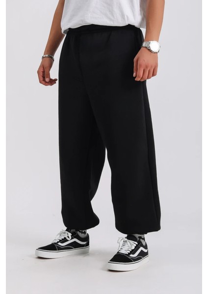 3 Iplik Şardonlu Ekstra Bol Kalıp Büyük Beden Oversize Eşofman Altı fırsatları