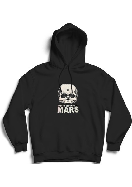 30 Seconds To Mars, Thirty Seconds To Mars, Skull, Rock Metal Müzik Grup Kapüşonlu Sweatshirt Hoodie