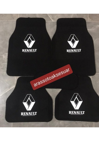 Renault Logolu Siyah Çift Katlı Halı Paspas Seti