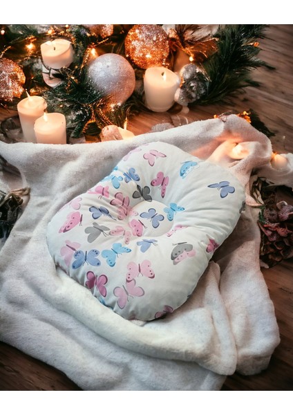 Organik Pamuklu 0-12 Ay Bebek Düz Baş Yastığı Renkli Kelebekler Bebek Yastığı fiyatları