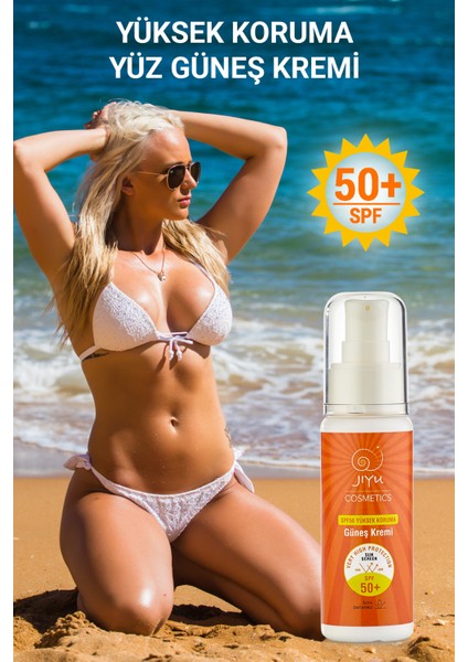 Güneş Kremi Yüksek Koruma SPF50+ Günlük Yüksek UVA/UVB Korumalı Yüz Güneş Kremi Yetişkin ve Çocuklar için 100 ml.