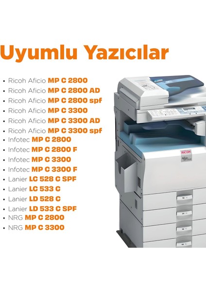 Ricoh MPC-2800 Toner Tozu ve Çip Seti / MPC3300