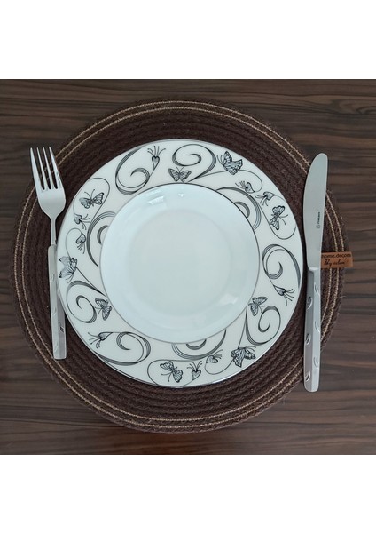 Amerikan Servis Supla Takımı Tabak Altlığı Mutfak Hasır Sepet Sunum Hediye 33X33CM