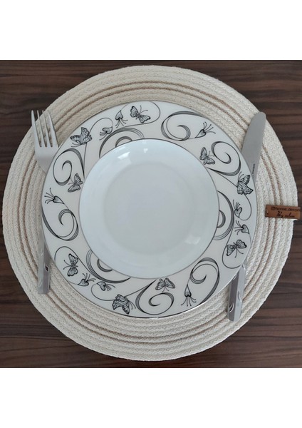 Amerikan Servis Supla Takımı Tabak Altlığı Mutfak Hasır Sepet Sunum Hediye 33X33CM