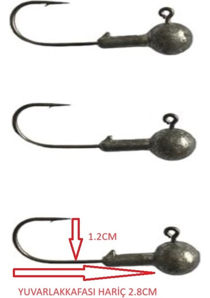 Jig Head No:1/0 Iğne 6gr Zoka (3 Adet)