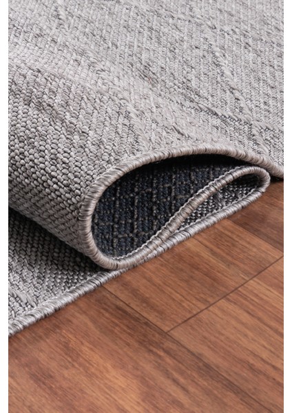 Colore Home Gabardin Dekoratif Dokuma Kaymaz Taban Halı Salon Halısı Dekoratif Kilim Gri