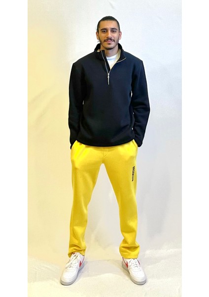 Erkek Içi Polarlı 3 Iplik Kalın Brooklyn Baskılı Eşofman Altı SPR24EA70