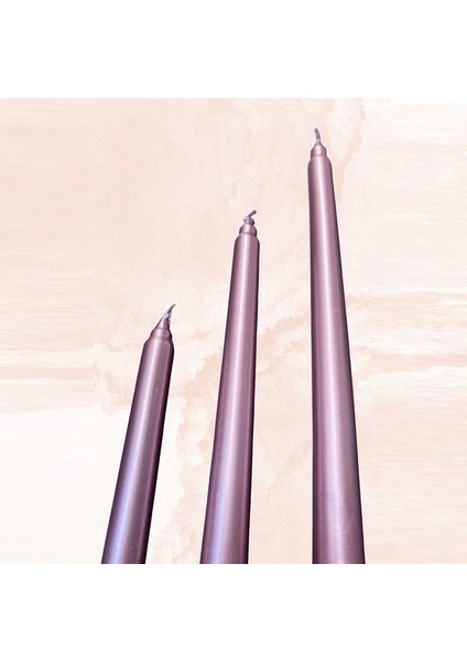 10 Pcs Chrıstmas Candle Metallıc Brıght Pink Candlestıck 10 Adet Pembe Şamdan Mumu Yılbaşı Mumları