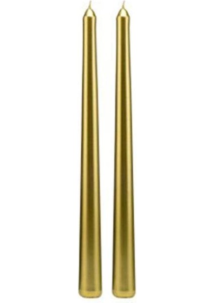 10 Pcs Chrıstmas Candle Metallıc Brıght Gold Candlestıck 10 Adet Altın Şamdan Mumu Yılbaşı Mumları