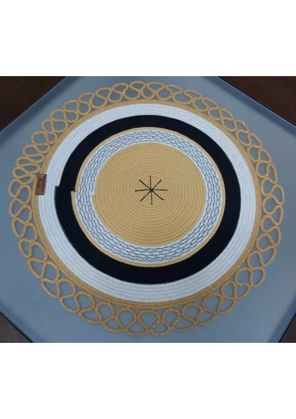 Dekoratif Örtü Hasır Örtü Runner Masa Örtüsü Mutfak Örtüsü Sehpa Konsol Örtüsü Salon Sunum 48X48CM