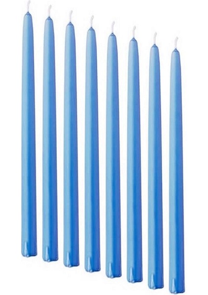 10 Pcs Vıp Chrıstmas Candle Metallıc Brıght Blue Candlestıck 10ADET Mavi Şamdan Mumu Yılbaşı Mumları
