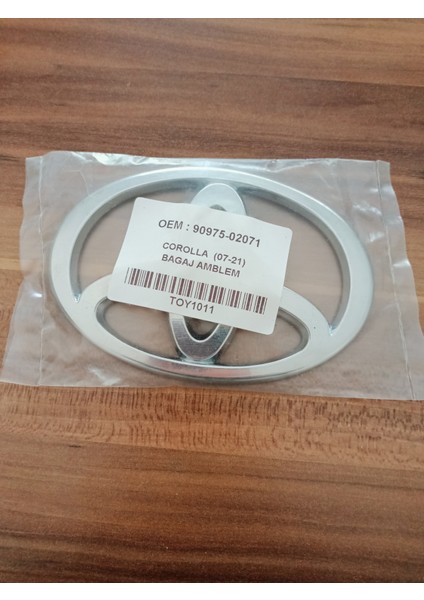 Toyota Corolla Bagaj Arma Logosu 2007 - 2021 Modeller Arası Uyumludur Corolla Bagaj Amblem