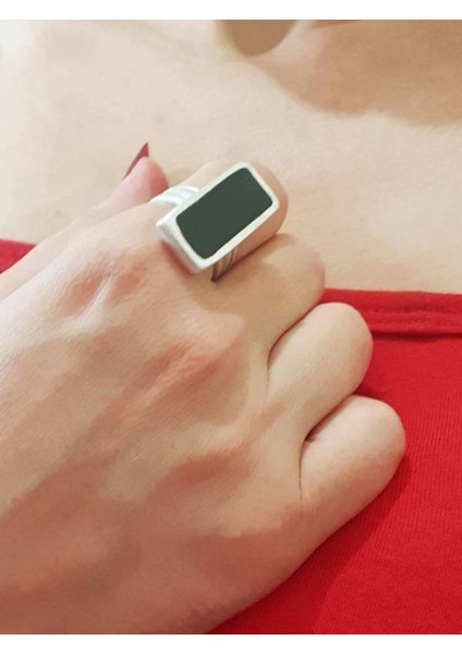 Gümüş Kaplama Antik Çelik Kadın Renkli Ayarlanabilir Yüzük fiyatları