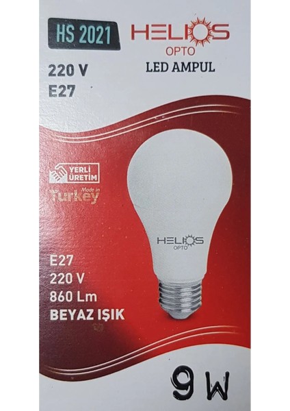 50 Adet 9W Helios LED Ampul Beyaz Işık