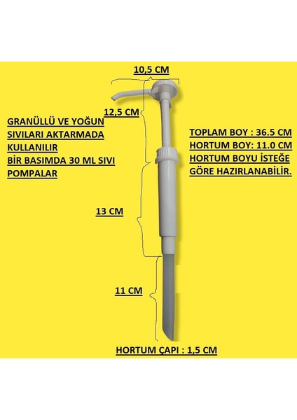 Granüllü Sıvı Sabun Pompası 30 cc (Yoğun Sıvılar Için Aktarım Pompası)