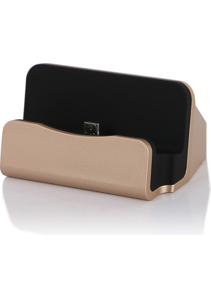 Micro USB Universal Masaüstü Şarj Aleti Dock Gold