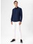 Slim Fit Klasik Yaka Düz Lacivert Erkek Gömlek GM1007100571 2