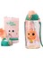 Büyük Boy 700ML Kılıflı Askılı Pipetli/pipetsiz Iki Ayrı Kapaklı Tritan Çocuk Matarası 1