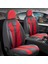Skoda Kamiq Uyumlu Lüx Deri Detaylı Oto Koltuk Kılıfı Ön Arka Takım Vista Serisi Siyah Kırmızı Fs 1