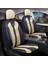 Skoda Rapid Uyumlu Lüx Deri Detaylı Oto Koltuk Kılıfı Ön Arka Takım Vista Serisi Siyah Bej Fs 1