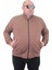Mocgrande Büyük Beden Basic Mevsimlik Fermuarlı Sweatshirt 22750 Taba 1