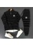Unisex Yeni Sezon Üç Çizgi Baskılı Yarım Fermuarlı Sweatshirt-Eşofman Altı 2'li Set Kombin 1