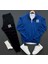 Unisex Yeni Sezon Üç Çizgi Baskılı Yarım Fermuarlı Sweatshirt-Eşofman Altı 2'li Set Kombin 1