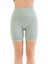 Yüksek Bel Toparlayıcı Biker Örme Dizüstü Şort Tayt Mint Yeşili 2
