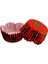 Cupcake Kalıbı Kırmızı Yeşil Beyaz Puanlı Dalgalı Kek Kalıbı 65X38 mm - 100'LÜ 3.8 cm 2