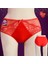 5228 Kadın Tanga Kırmızı (Battal On Kadıfe Ara Bant Yan Tul Arka Pamuk) 1