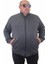 Büyük Beden Basic Mevsimlik Fermuarlı Sweatshirt 22750 Antrasıt 1
