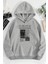 Gri The 1997 Baskılı Oversize Kapüşonlu Sweatshirt 1