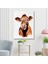 Tekli Dikey Kanvas Tablo Yüksek Kalite Inek Portresi 1