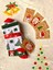 Sky Socks 2'li Yılbaşı Ağaç Noel Baba Christmas Desenli Hediyelik Kartlı Set  Pamuklu Tenis Kolej Çorap 3