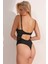 Siyah Parlak Kumaşlı Dantelli Bodysuit MEAW24BD0018 4