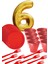 8 Tabak 8 Bardak 8 Çatal ( Kırmızı ) Rakam Folyo Balon 6 Yaş ( Gold Altın Sarısı ) 1