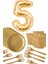 Gold Tabak - Gold Bardak - Gold Çatal Gold Rakam Folyo Balon 5 Yaş Altın Sarısı 1
