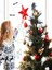 20 cm Kırmızı Simli Işıltılı Noel Christmas Yılbaşı Ağaç Konsept Süsleme Tepe Yıldızı 3